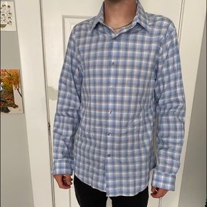 Button down shirt, blue and white